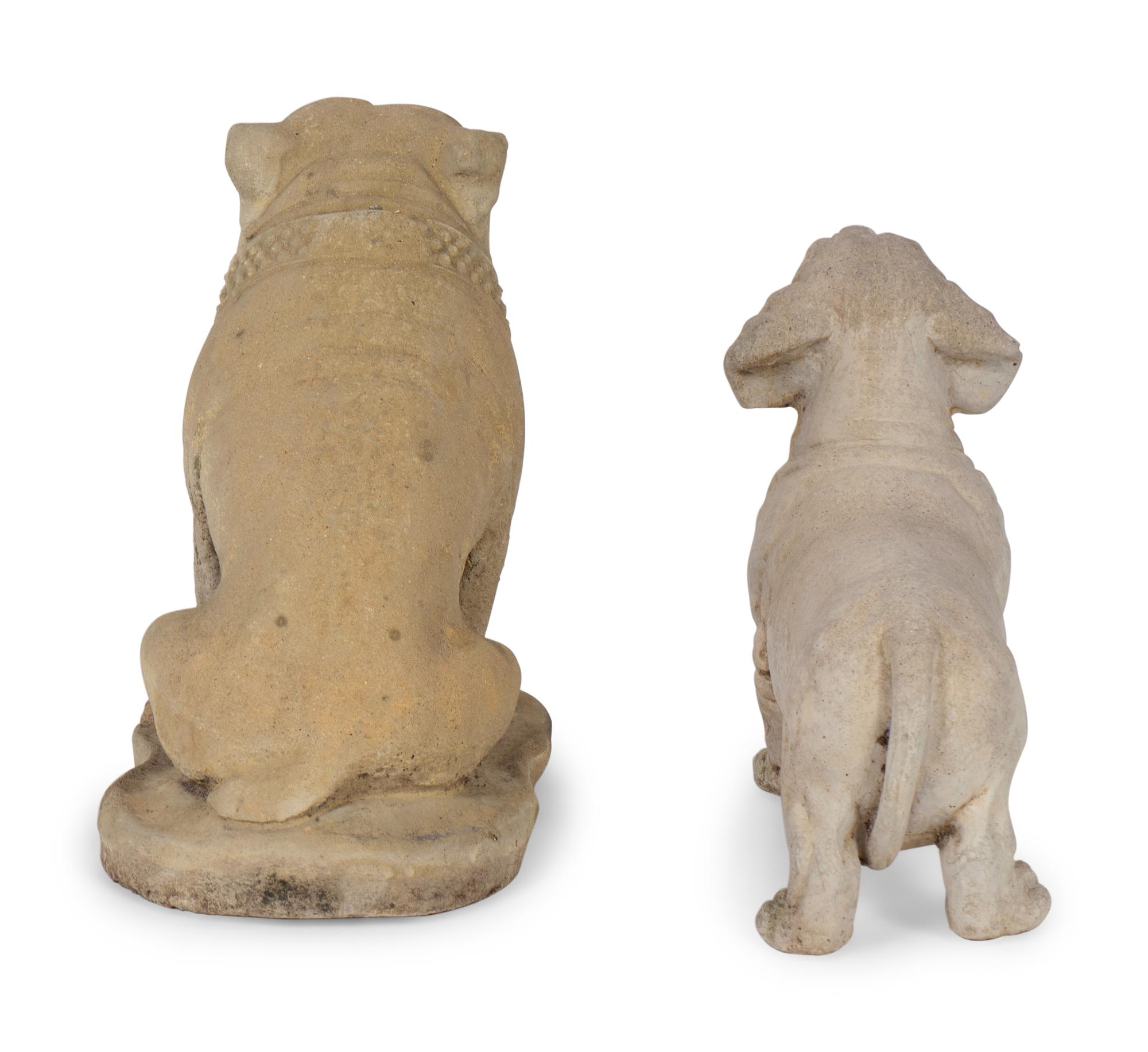 Two Cast Stone Figures of Dogs — 20TH CENTURY