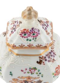 A Pair of Samson Porcelain Tea Caddies with Italian Giltwood Brackets