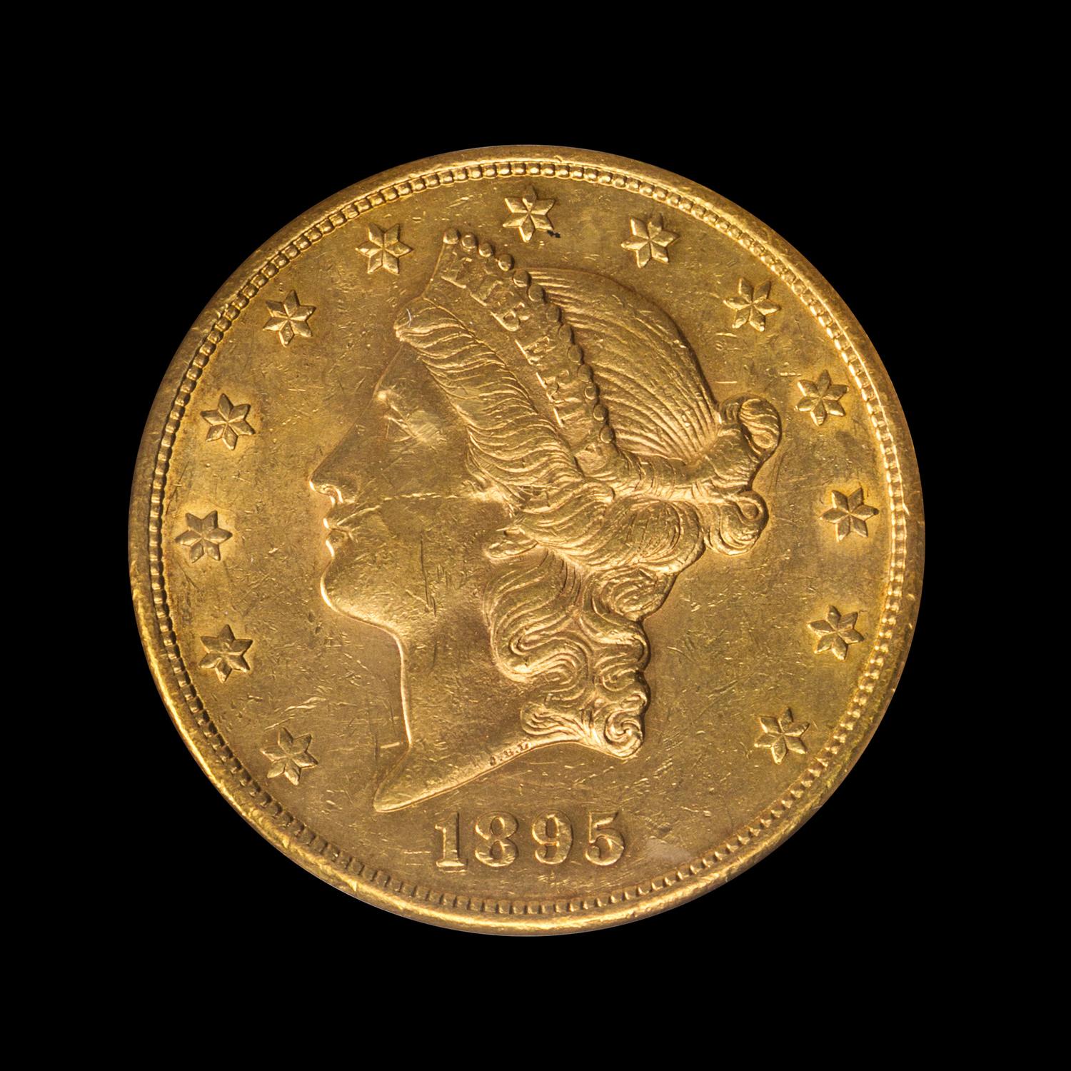 A United States 1895-S Liberty Head $20 Gold Coin