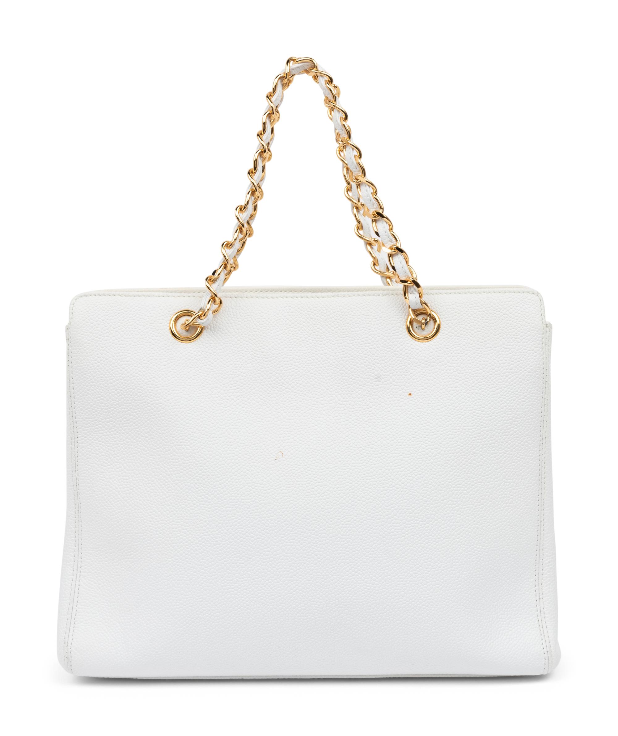 Chanel White Caviar Leather Bag, 1997-99