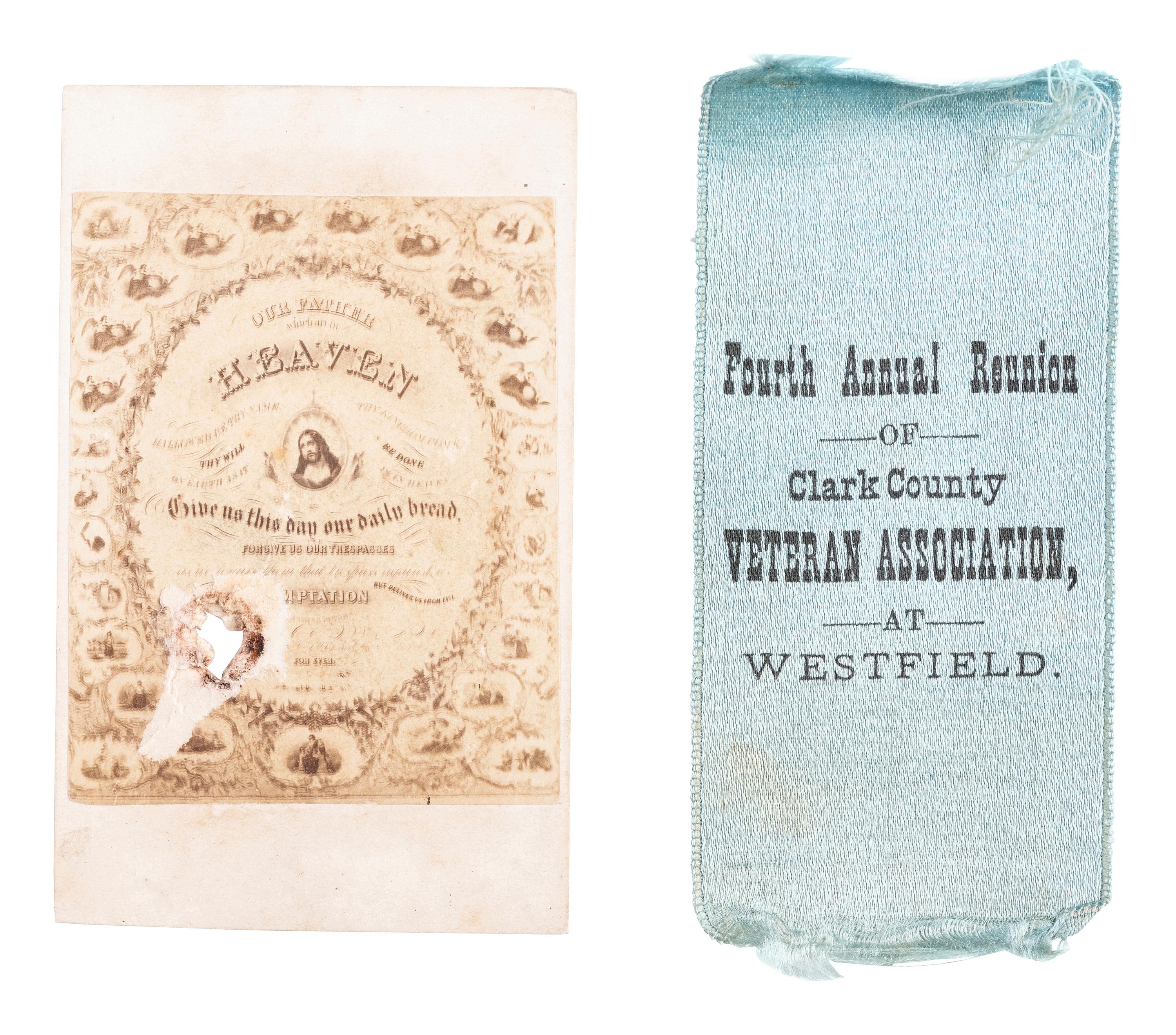 A collection of items identified to Lieutenant Colonel Jonathan Biggs, 123rd Illinois Infantry, “Wilder’s Brigade,” highlighted by bullet-struck frock coat and vest worn during the assault on Selma, Alabama. 2 April 1865.