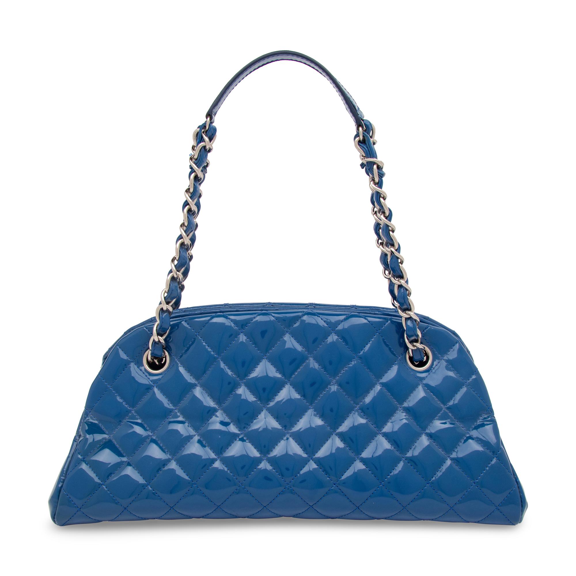 Chanel, Blue Patent Leather Bowling Bag