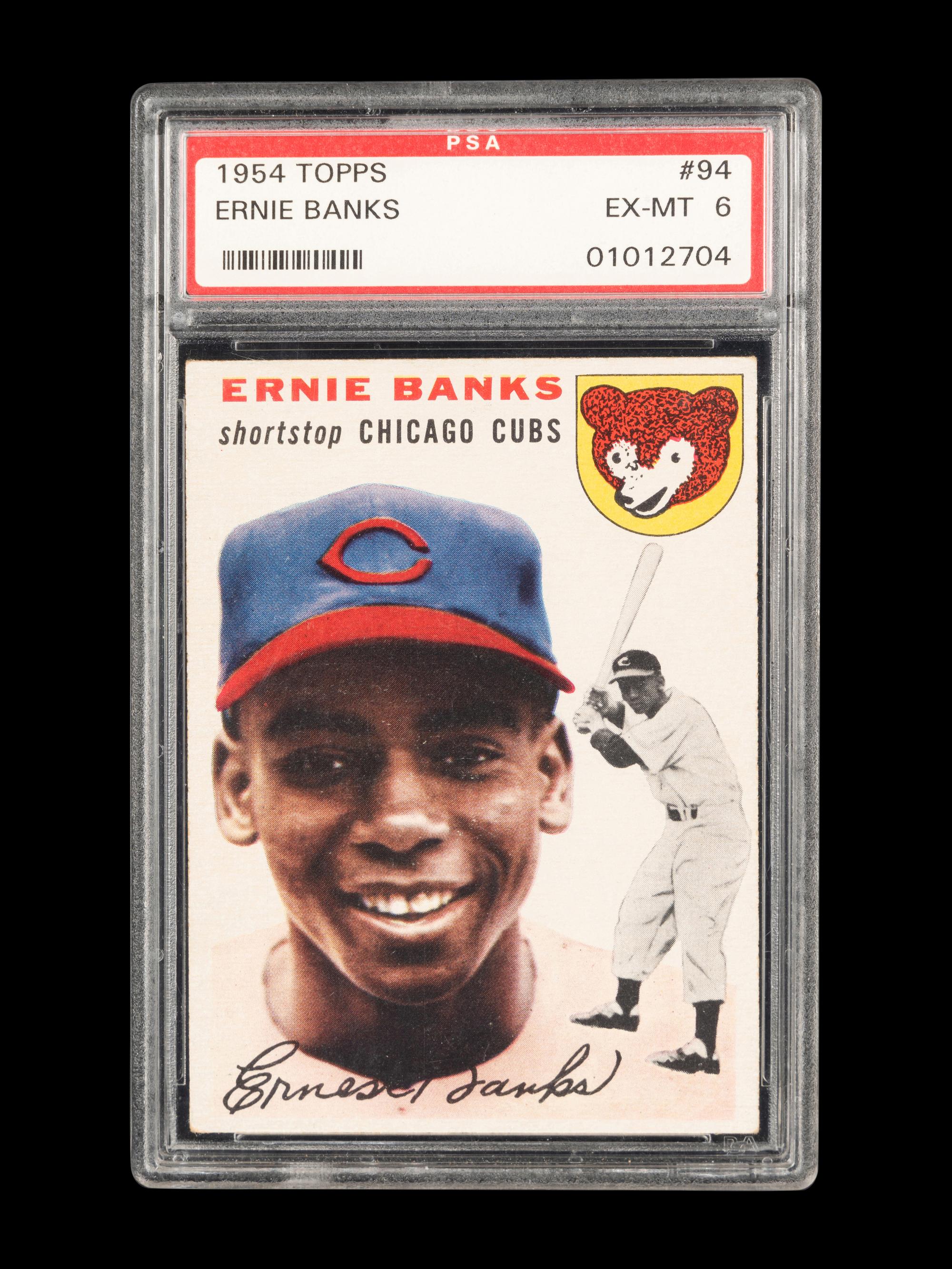 A 1954 Topps Ernie Banks Rookie Baseball Card No. 94 (PSA 6 EX)