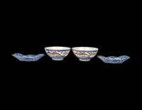 Two Pairs of Chinese Blue and White Porcelain Wares