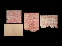 RELEASED TO MUSEUM -- Four Fragments/Lengths of Printed Textiles, Late 18th - Early 19th Century - One is Toile de Jouy