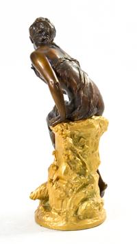 A French Bronze and Parcel Gilt Figure, Mathurin Moreau (1822-1912), Height 25 1/2 inches.