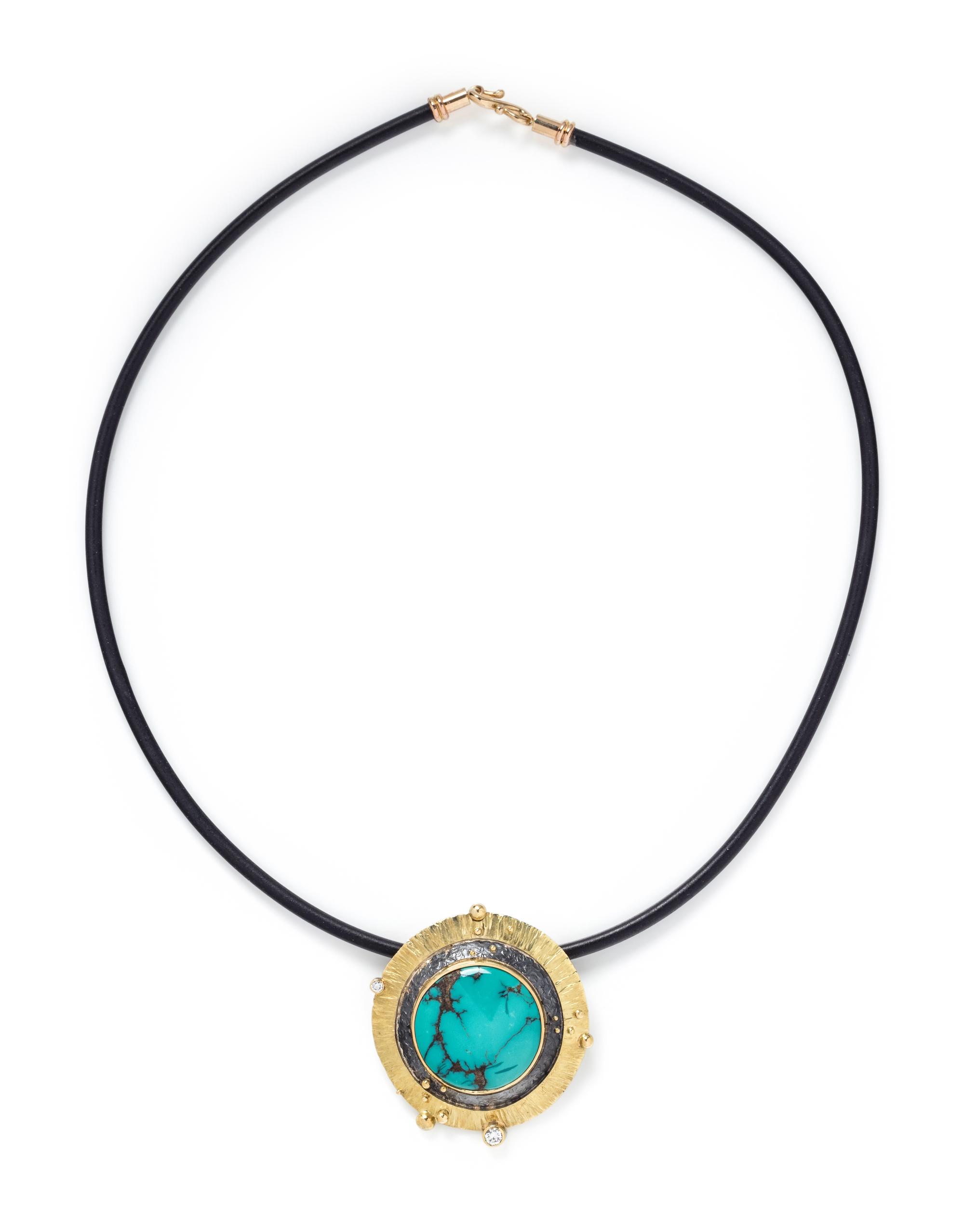 RICHARD KIMBALL, TURQUOISE AND DIAMOND PENDANT