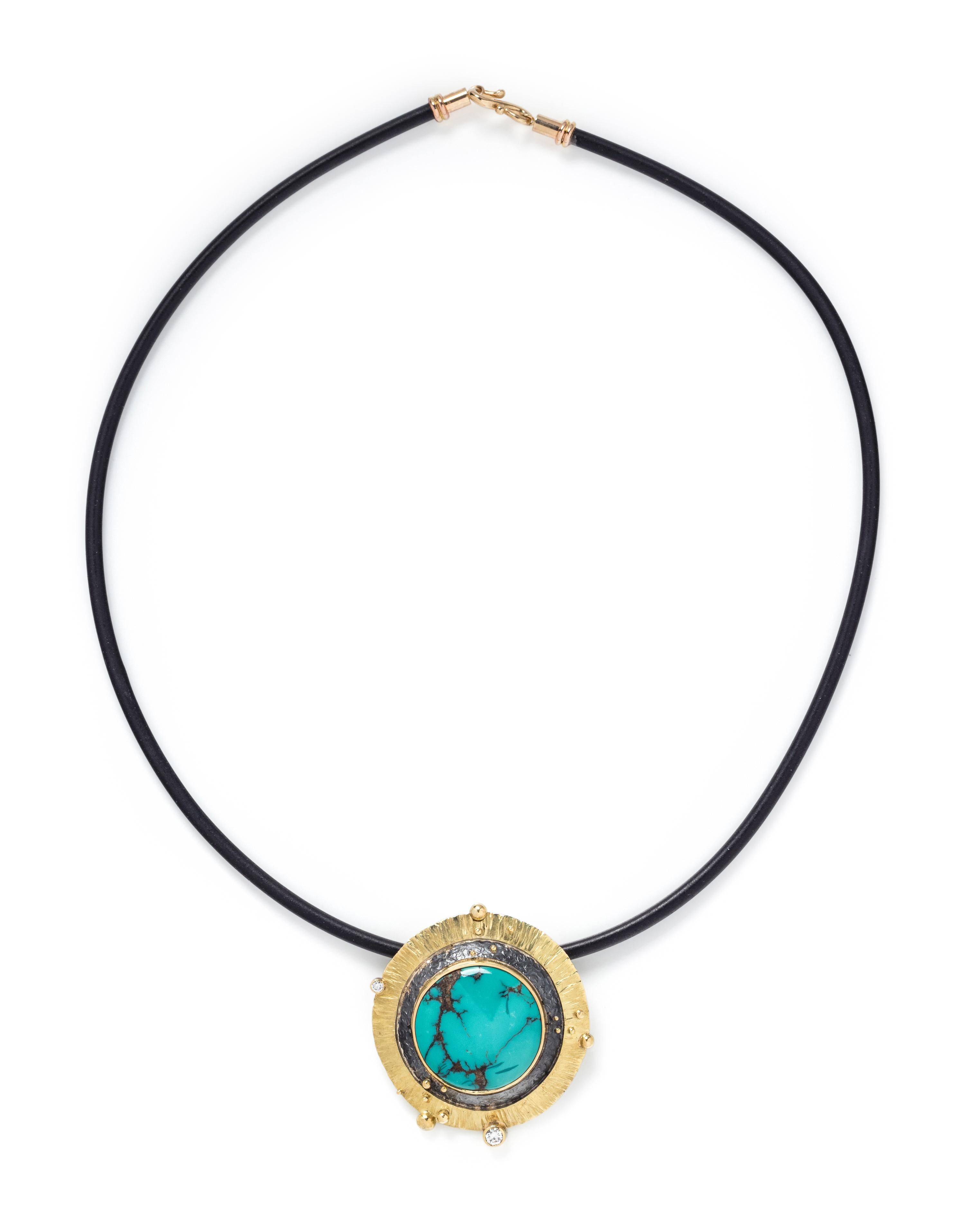 RICHARD KIMBALL, TURQUOISE AND DIAMOND PENDANT