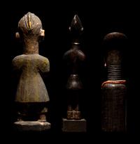 Three Dan Passport Masks, An Ashanti Wood Idol, and Two Wood Figures