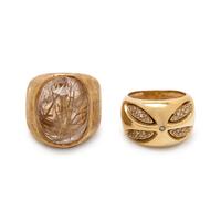 COLLECTION OF YELLOW GOLD RINGS