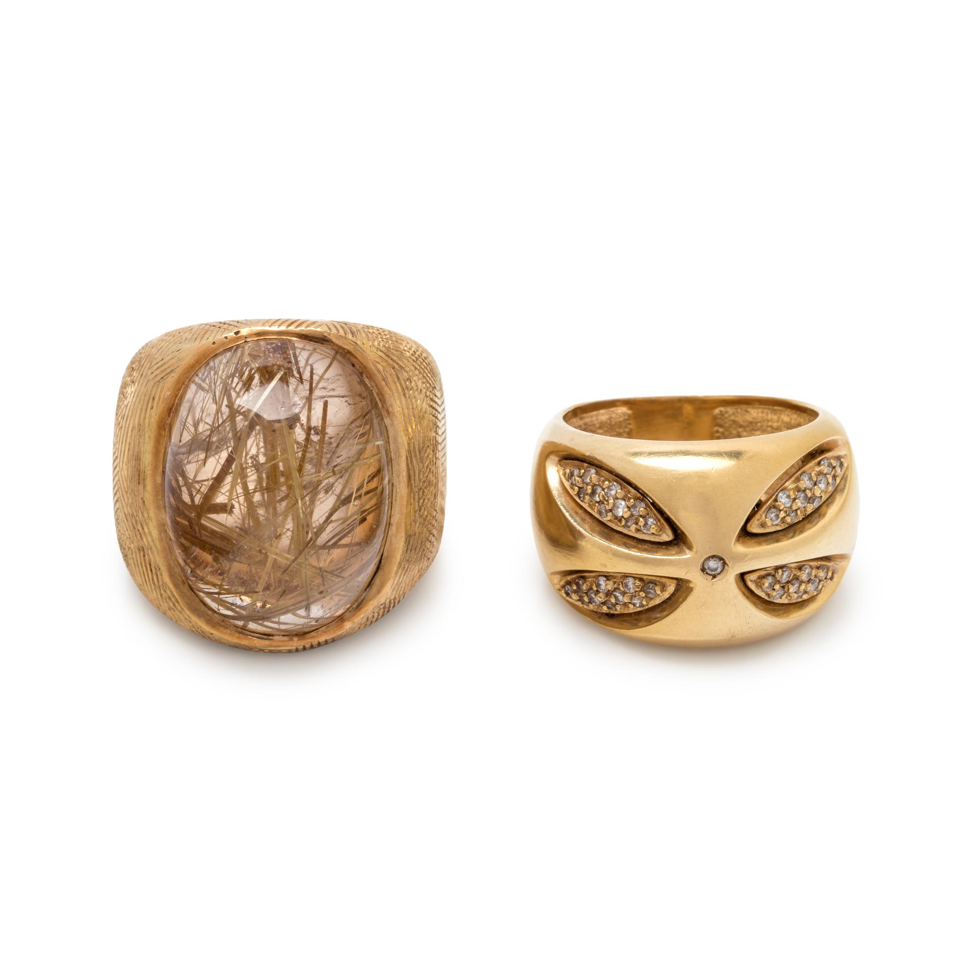 COLLECTION OF YELLOW GOLD RINGS