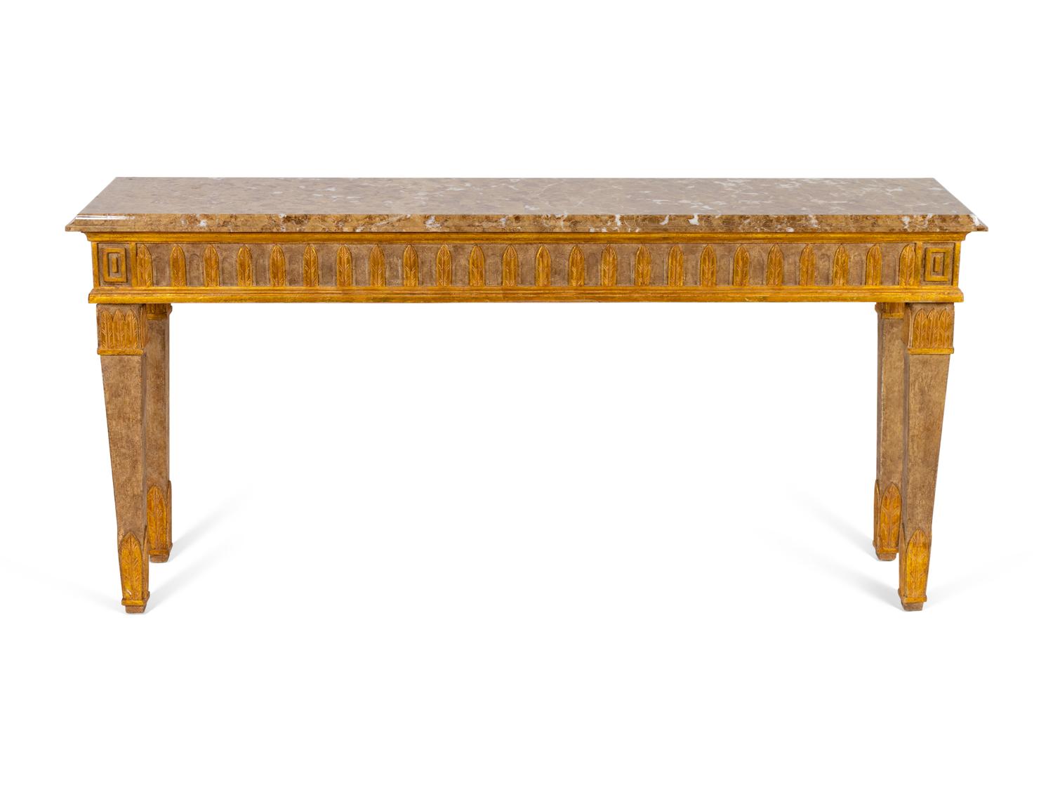 An Italian Directoire Style Parcel-Gilt Console Table — 20TH CENTURY