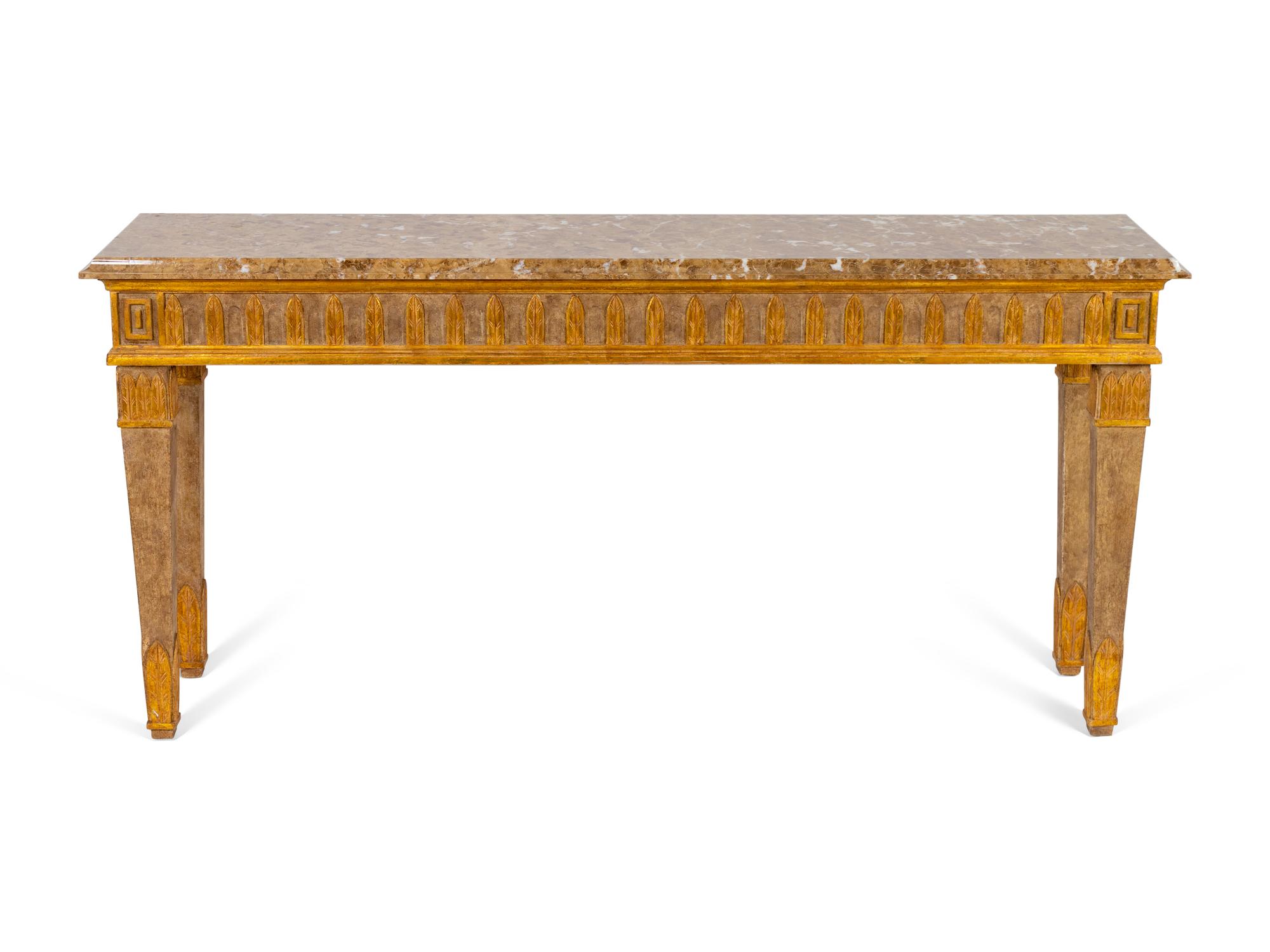 An Italian Directoire Style Parcel-Gilt Console Table — 20TH CENTURY