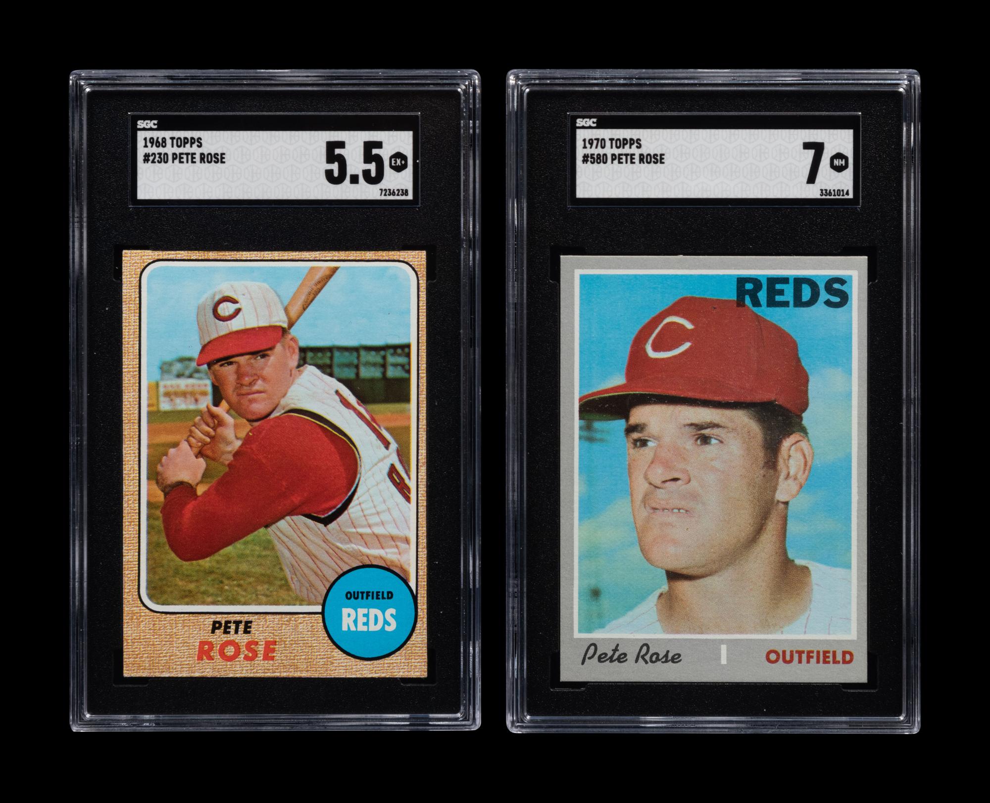 A Group of Graded Vintage Pete Rose Topps Baseball Cards,