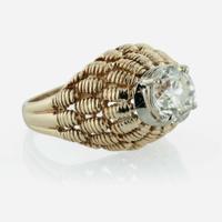 A 14K Gold and Diamond Ring 2.27 Carat Round Brilliant Diamond, GIA Certified