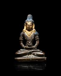 A Tibetan Bronze Seated Figure of Amitayus