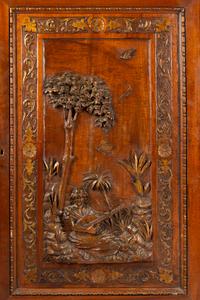 A Pair of French Renaissance Revival Parcel Gilt Cabinets