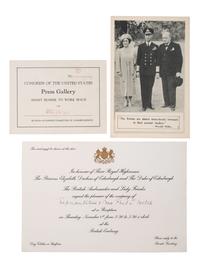 [WORLD WAR II - CHURCHILL, Winston (1874-1965)]. Press pass for Churchill's 1941 address to Congress