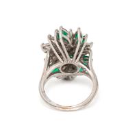 EMERALD AND DIAMOND CLUSTER RING