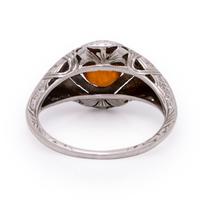 Spessartine Garnet and White Gold Ring
