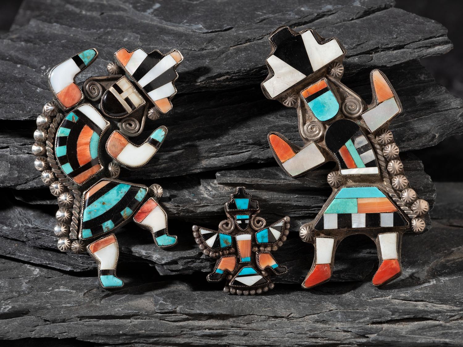 Zuni Mosaic Inlay Pins