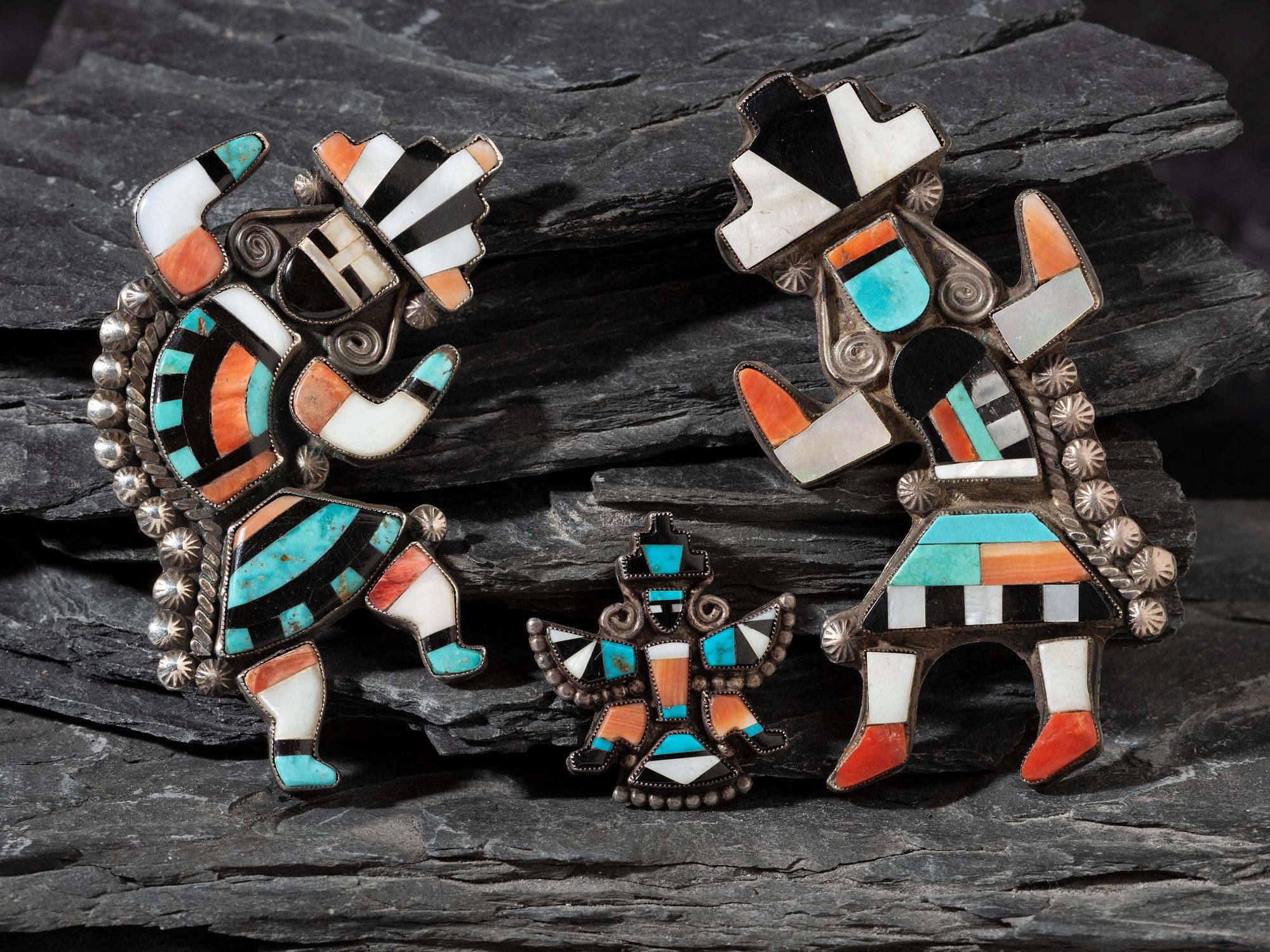 Zuni Mosaic Inlay Pins