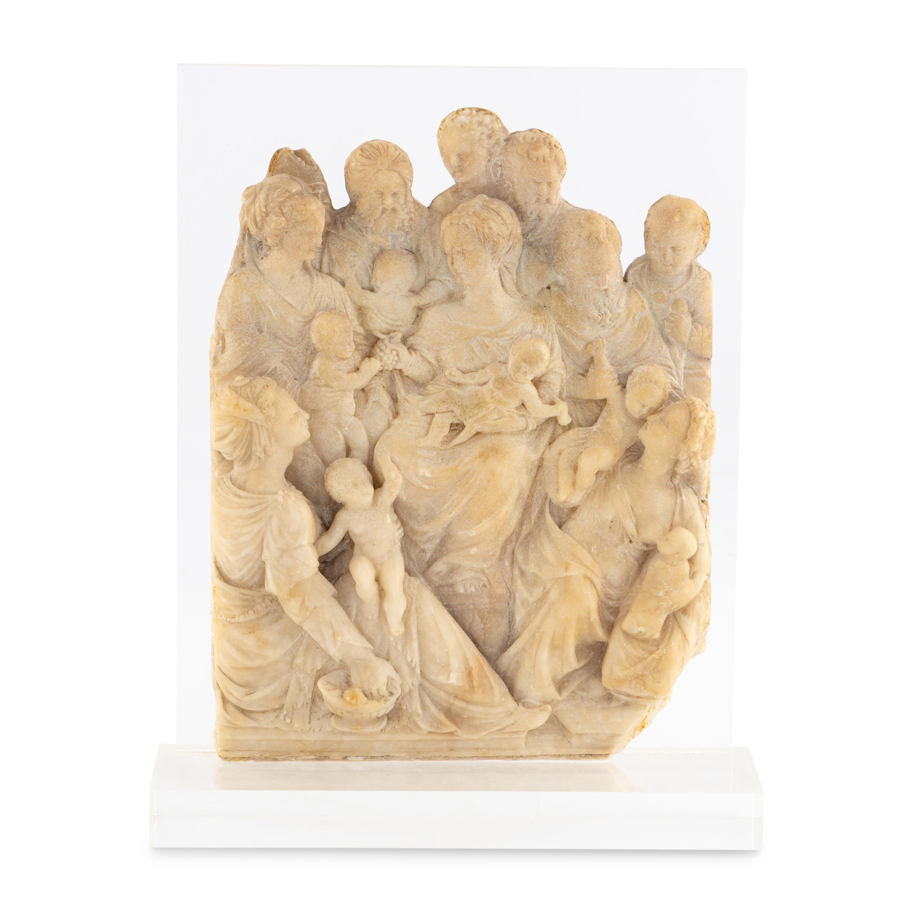 A Continental Carved Marble Relief Plaque