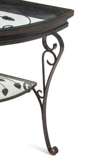 A Modern Iron and Glass Corner Table