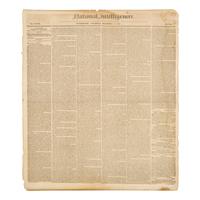 [Jackson, Andrew] Group of 2 Newspapers, Reporting on Jackson's Victory Over the British at New Orleans and His Fourth State of the Union Address