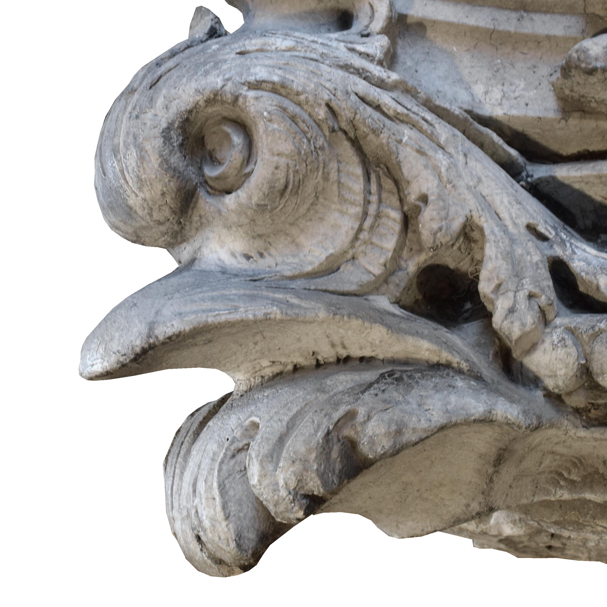 A Terra Cotta Capital from the Granada Theatre, Chicago, IL. 50" W x 33" D x 24" H — United States, Circa 1926