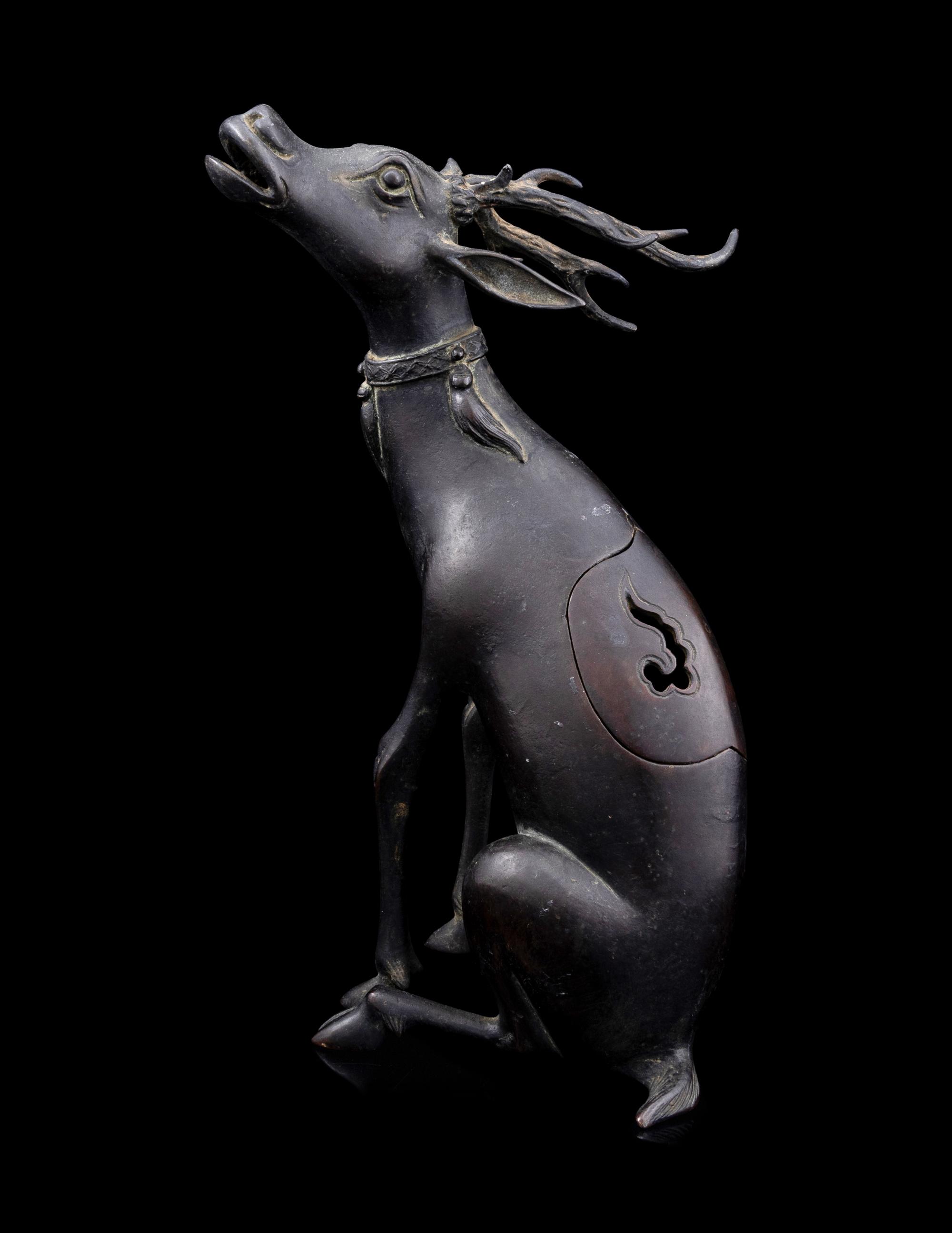 A Bronze Deer-Form Incense Burner