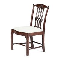 A Chippendale Carved Mahogany Stretcher Base Side Chair