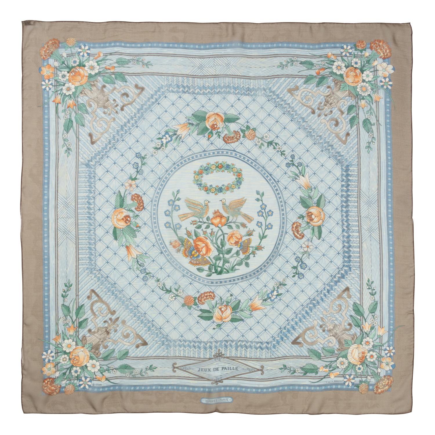 Three Hermès 90cm Silk Chiffon Scarves