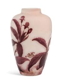 Emile Galle, (French, 1846-1904), a cameo glass cabinet vase, with floral decoration