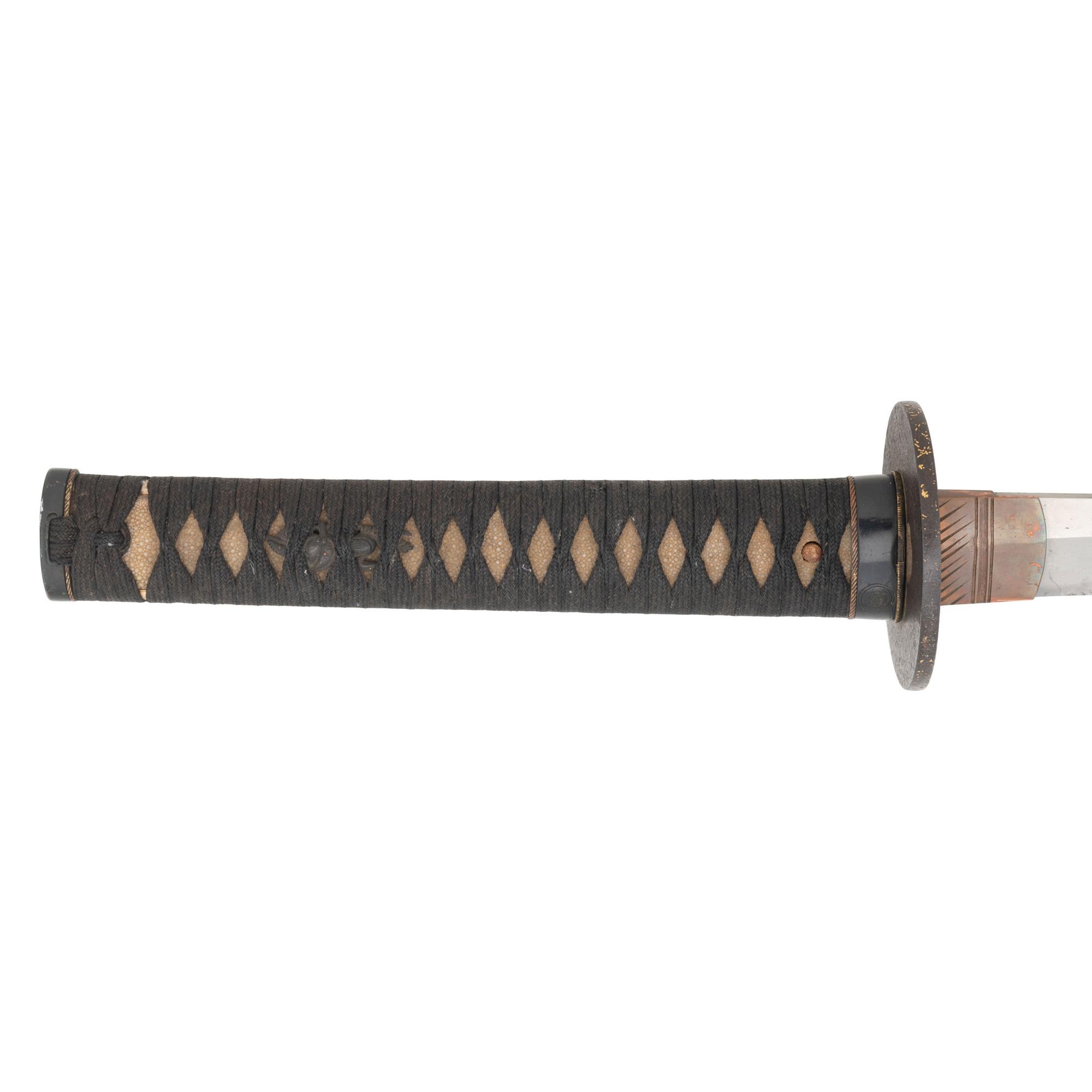 Shin Shinto Wakizashi with Martial Leather Wrapped Scabbard