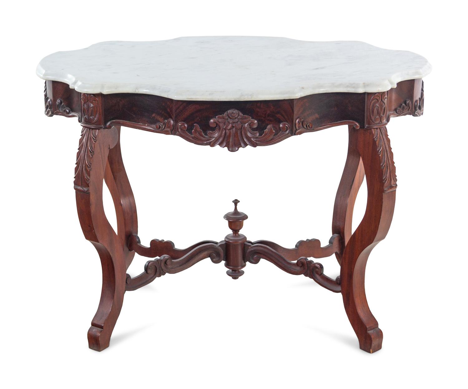 A Victorian Mahogany Marble-Top Table