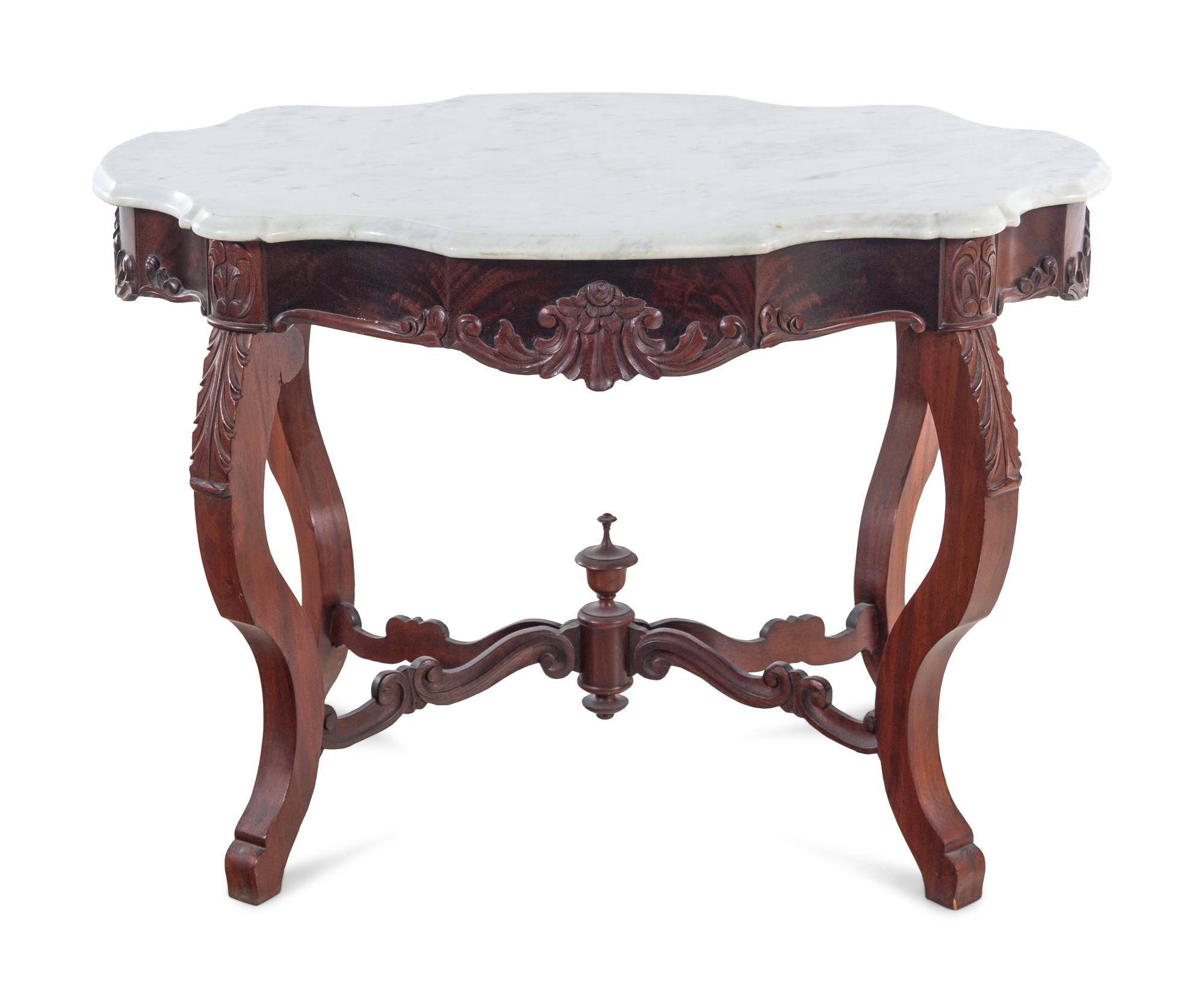 A Victorian Mahogany Marble-Top Table