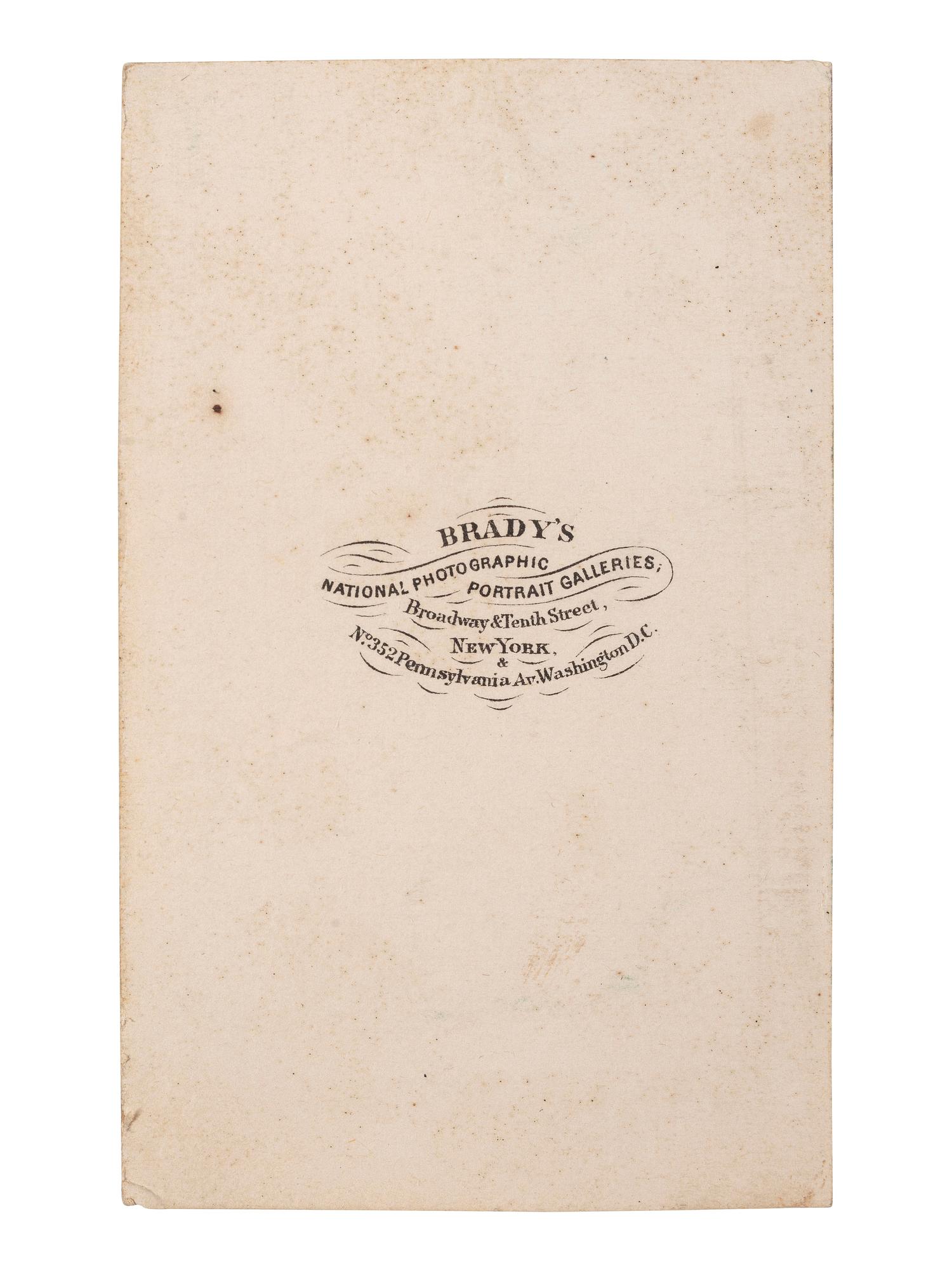 [ENSLAVEMENT & ABOLITION]. BRADY, Mathew, photographer. Autographed CDV of John Brooks Henderson (1826-1913), co-author of the 13th Amendment.