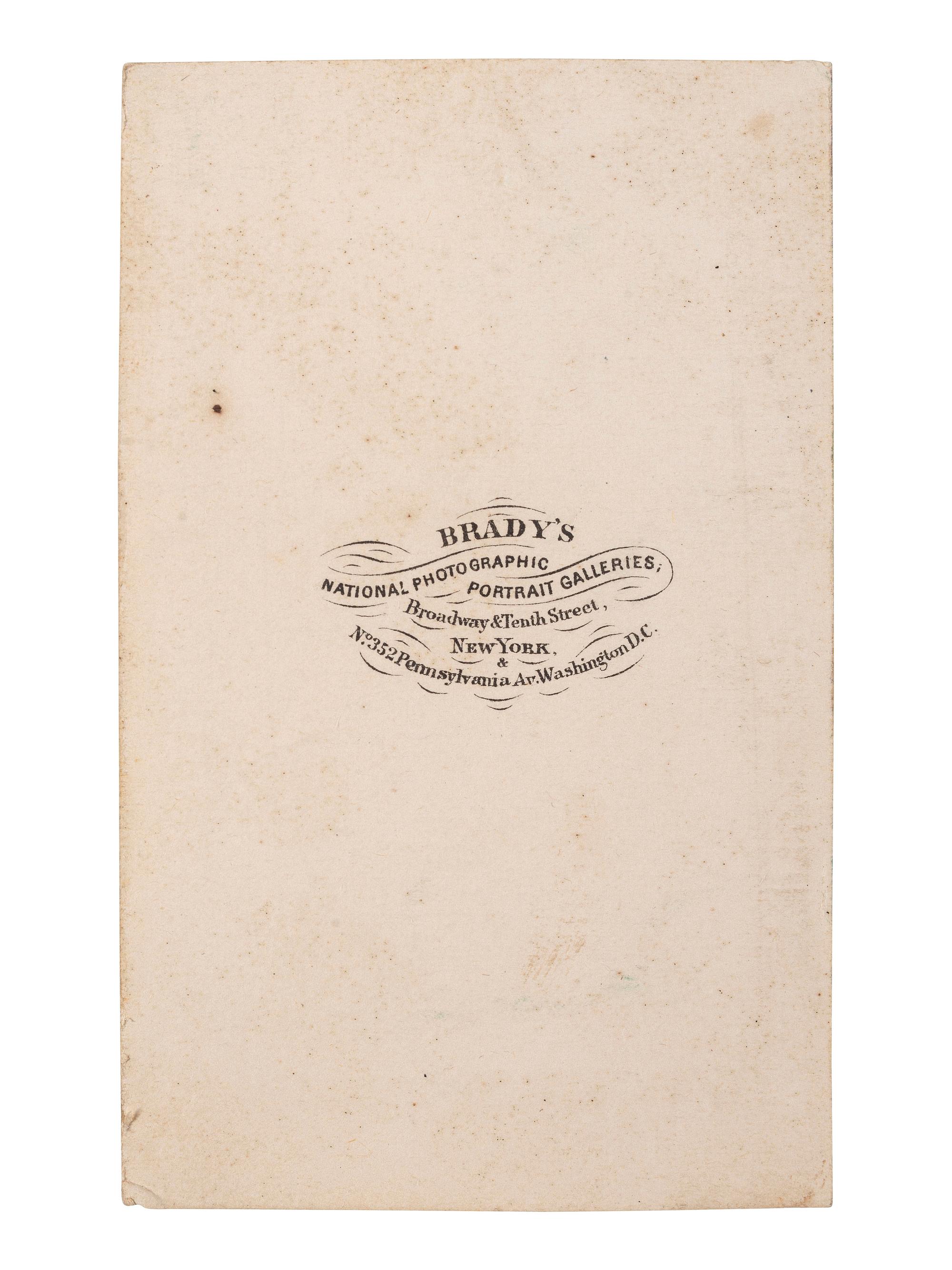 [ENSLAVEMENT & ABOLITION]. BRADY, Mathew, photographer. Autographed CDV of John Brooks Henderson (1826-1913), co-author of the 13th Amendment.