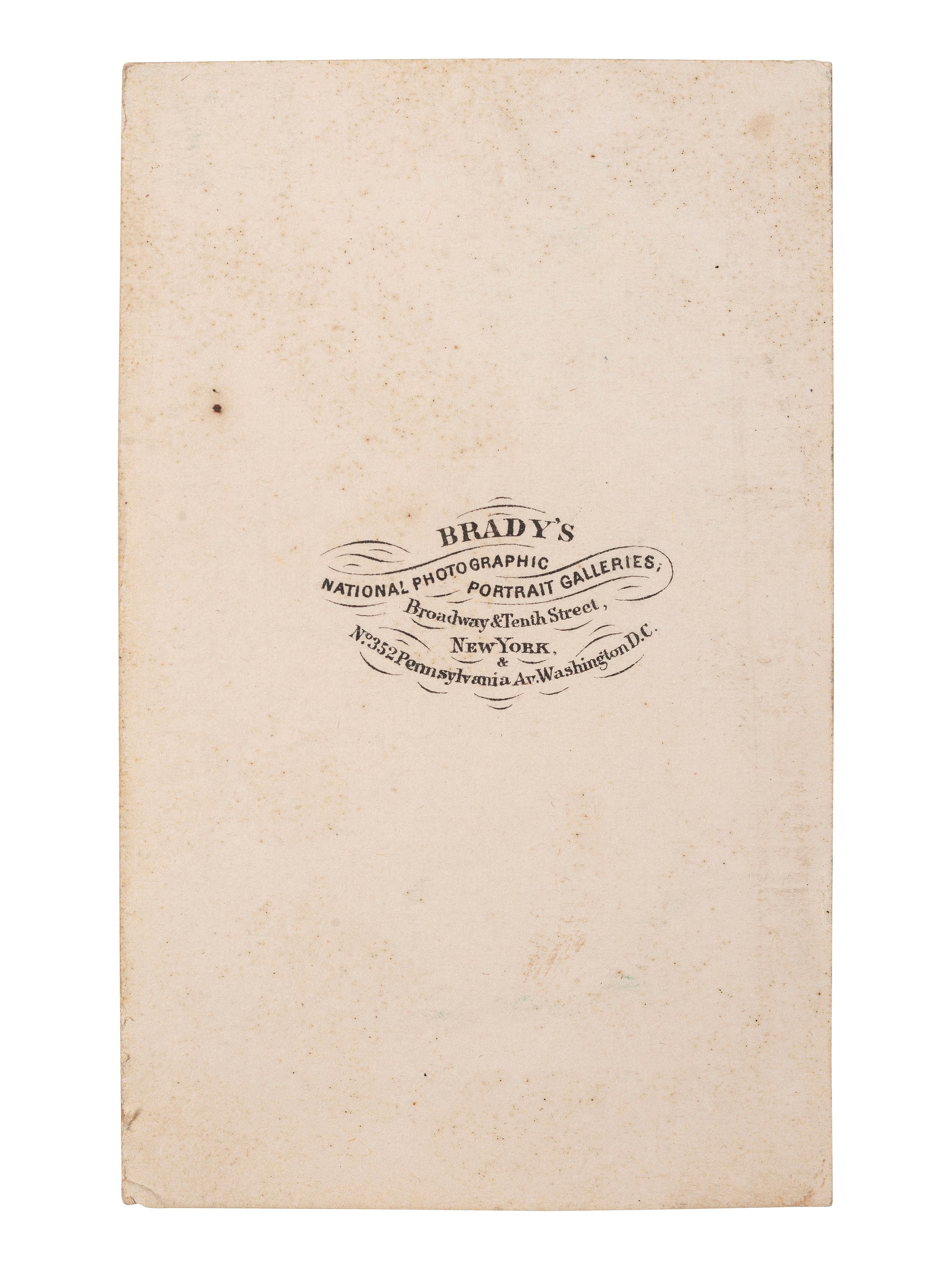[ENSLAVEMENT & ABOLITION]. BRADY, Mathew, photographer. Autographed CDV of John Brooks Henderson (1826-1913), co-author of the 13th Amendment.