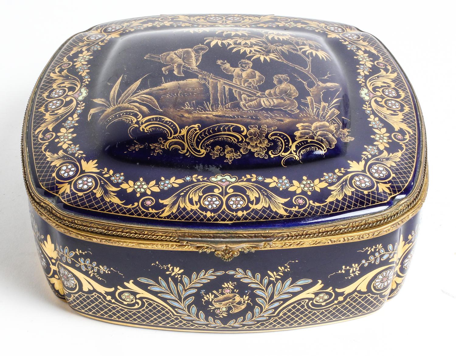 A Sevres Style Porcelain Box Width 8 1/2 inches. — 20TH CENTURY