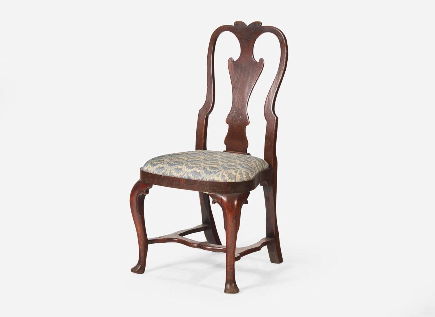 A Queen Anne walnut and walnut veneer balloon seat side chair, Ireland, circa 1725