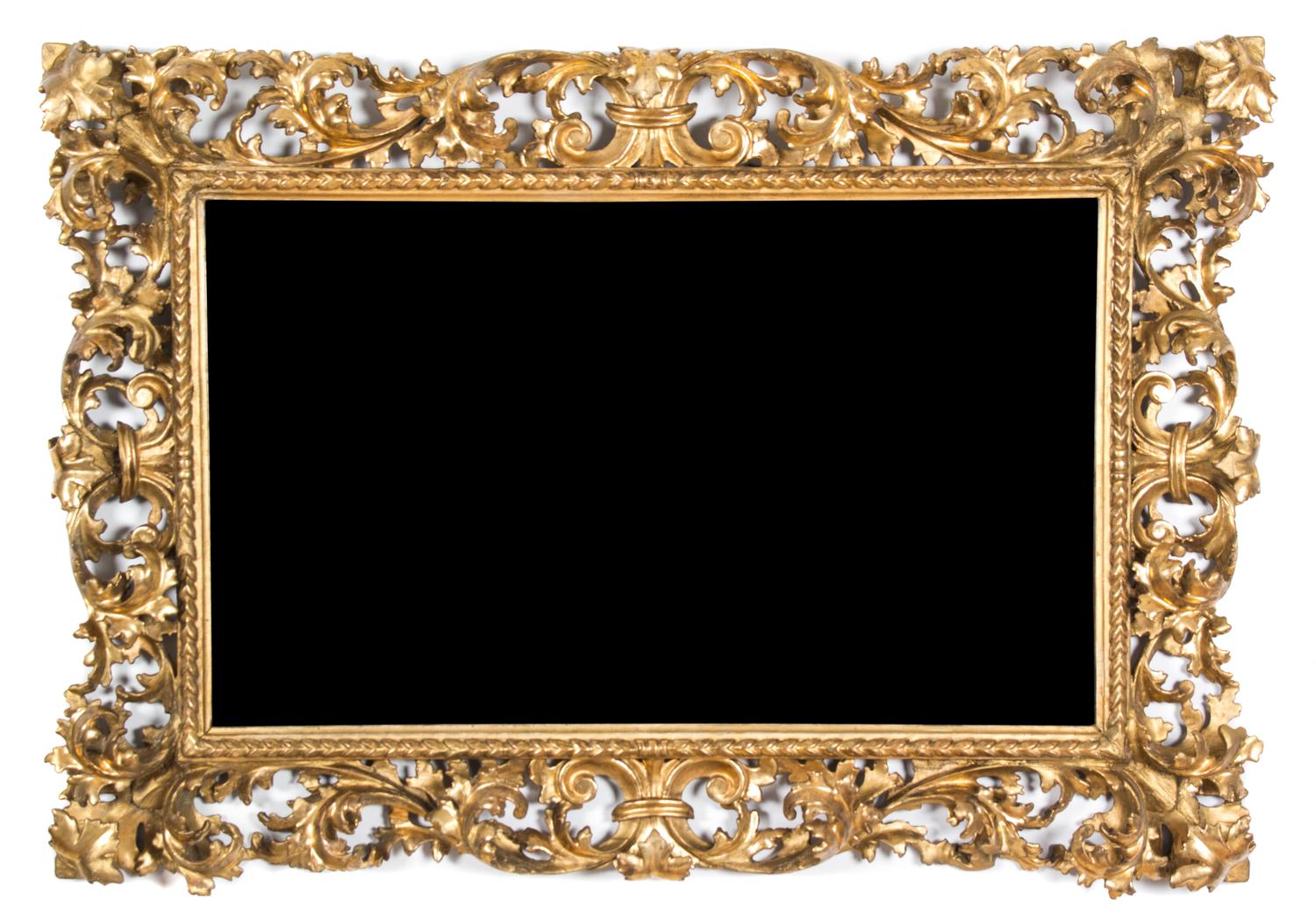 A Carved Giltwood Mirror Height 43 1/2 x width 30 1/2 inches. — LATE 18TH CENTURY