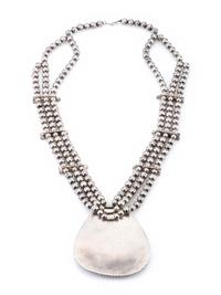 Large Silver and Turquoise Cluster Necklace