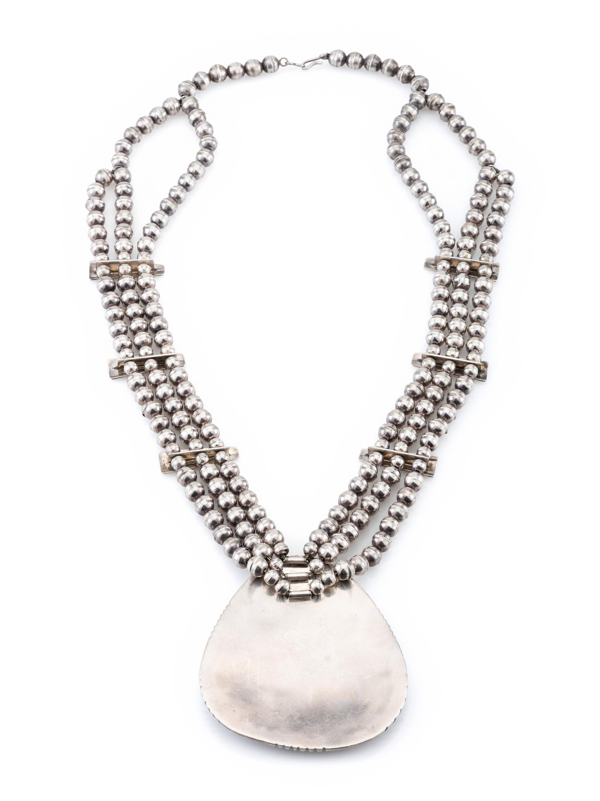 Large Silver and Turquoise Cluster Necklace