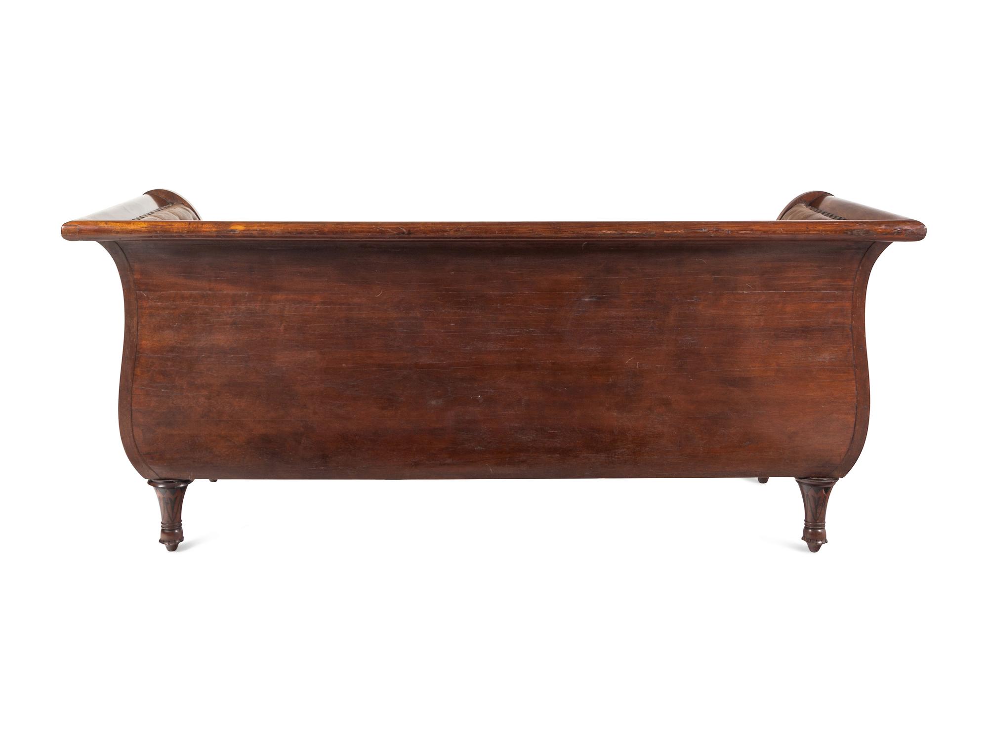 A Late Regency Mahogany and Ebony-Inlaid Sofa