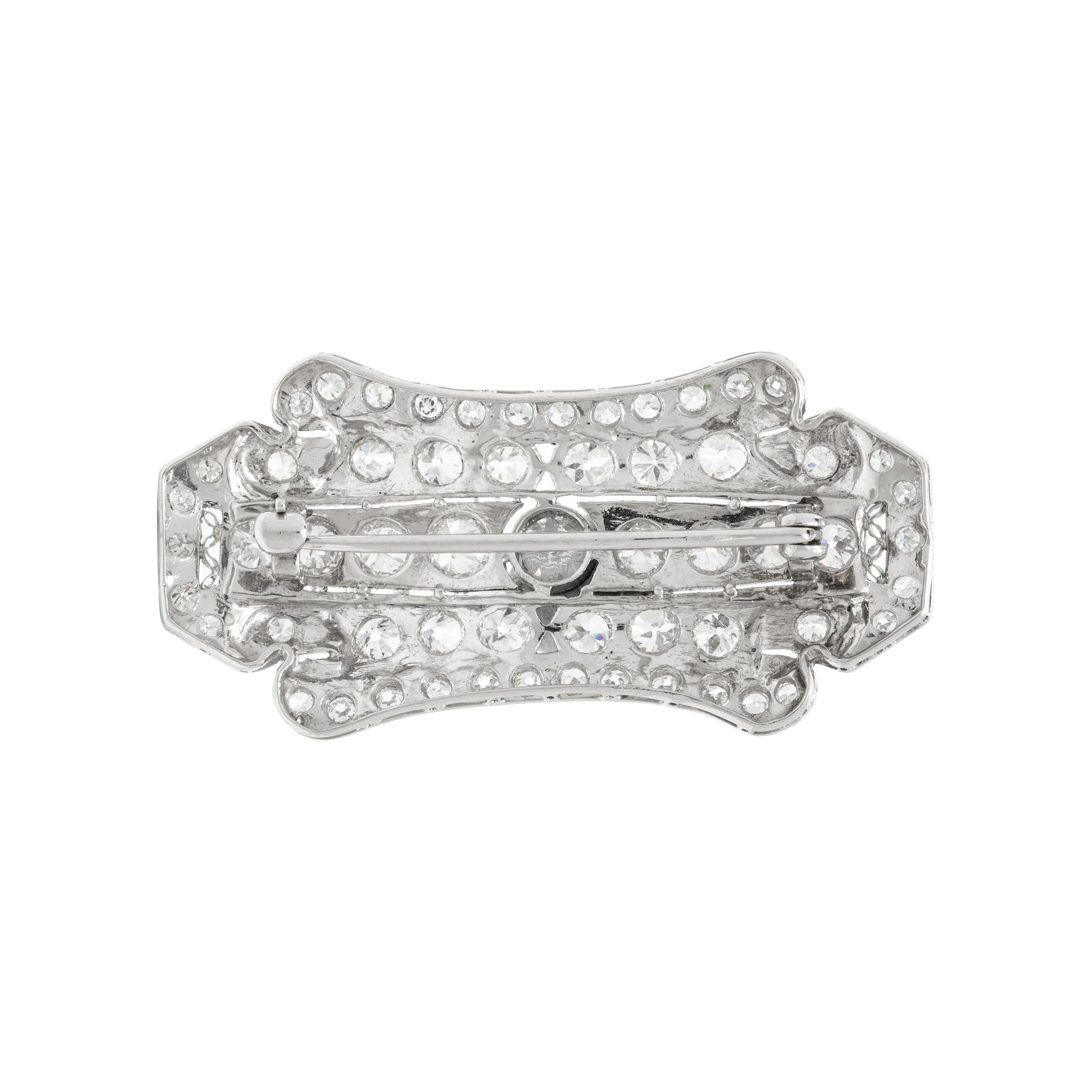 PLATINUM AND DIAMOND BROOCH