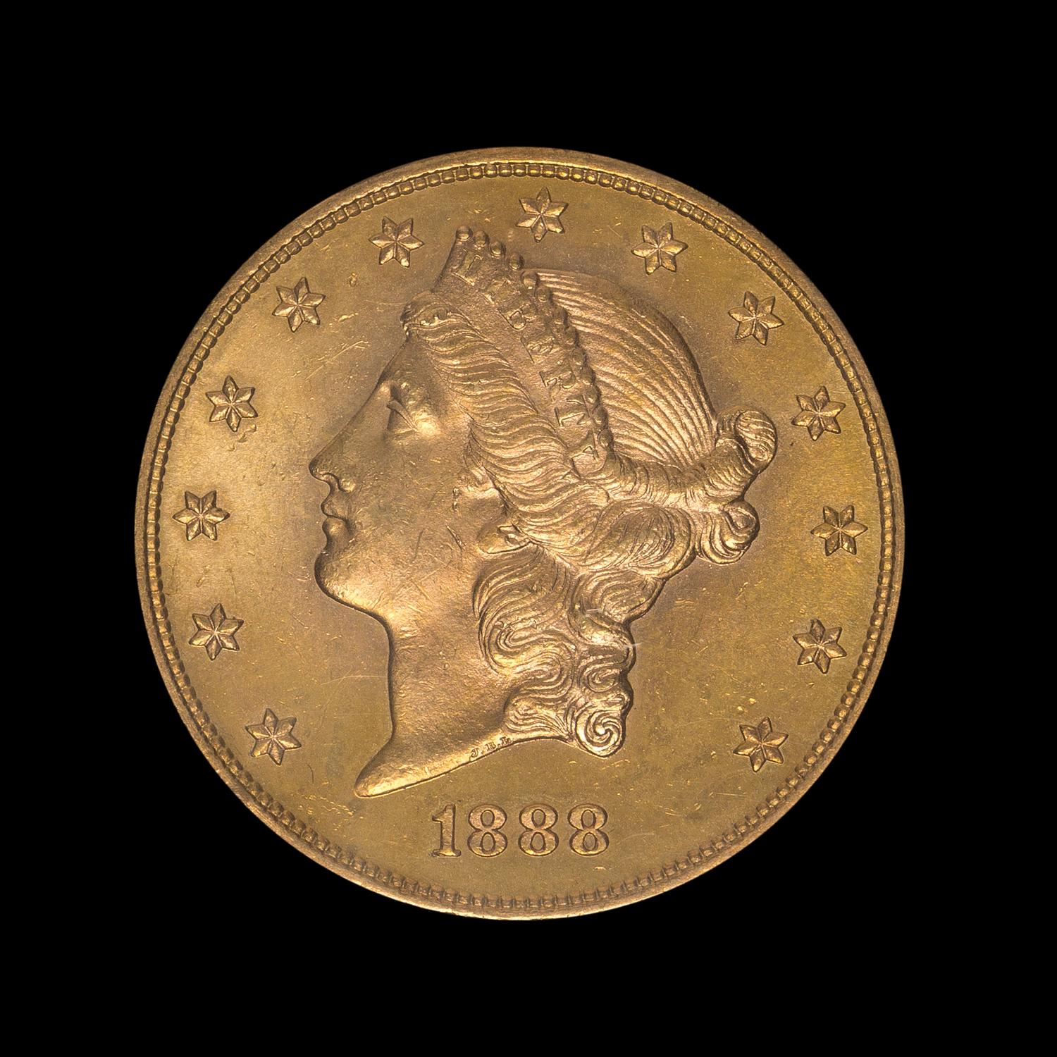 A United States 1888-S Liberty Head $20 Gold Coin