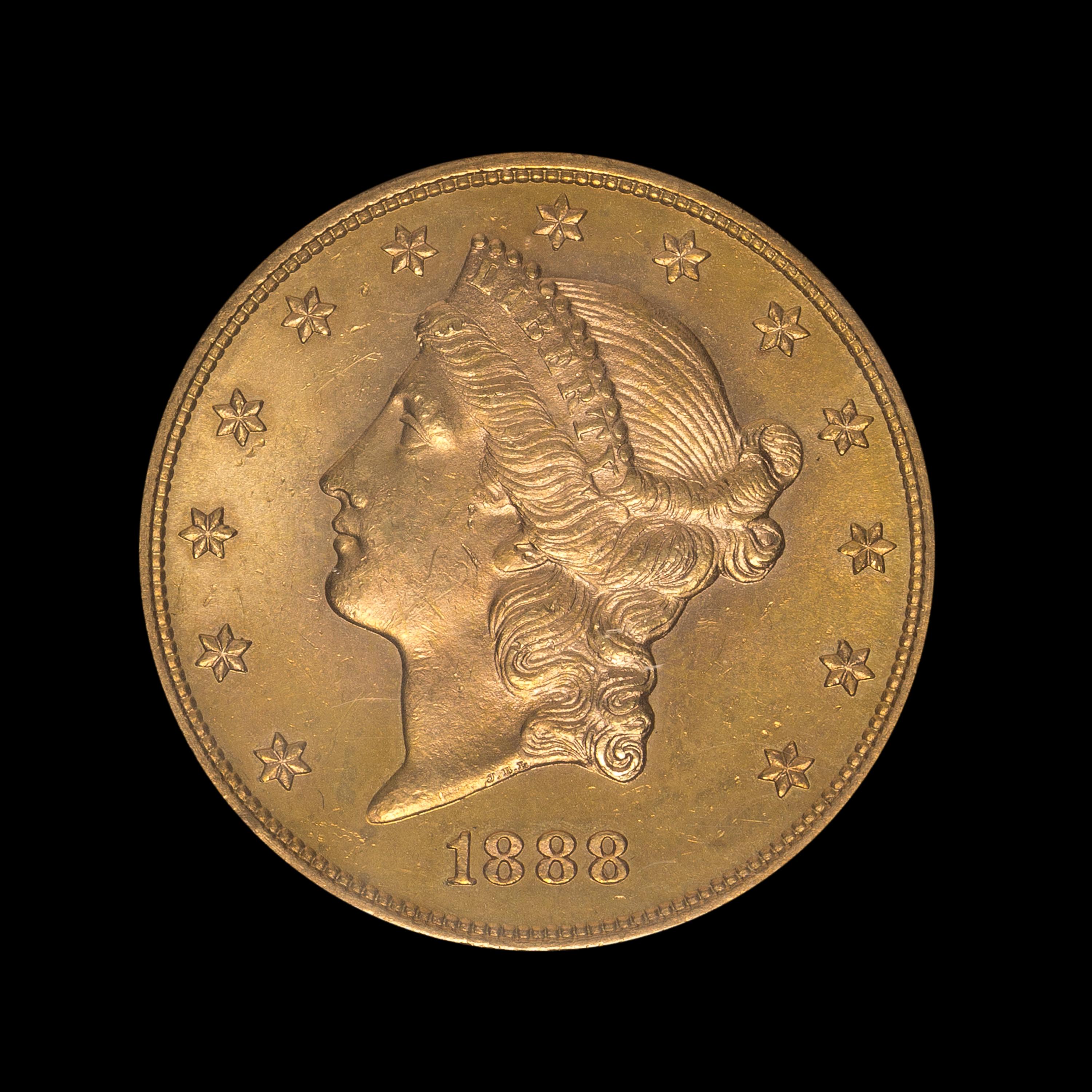 A United States 1888-S Liberty Head $20 Gold Coin