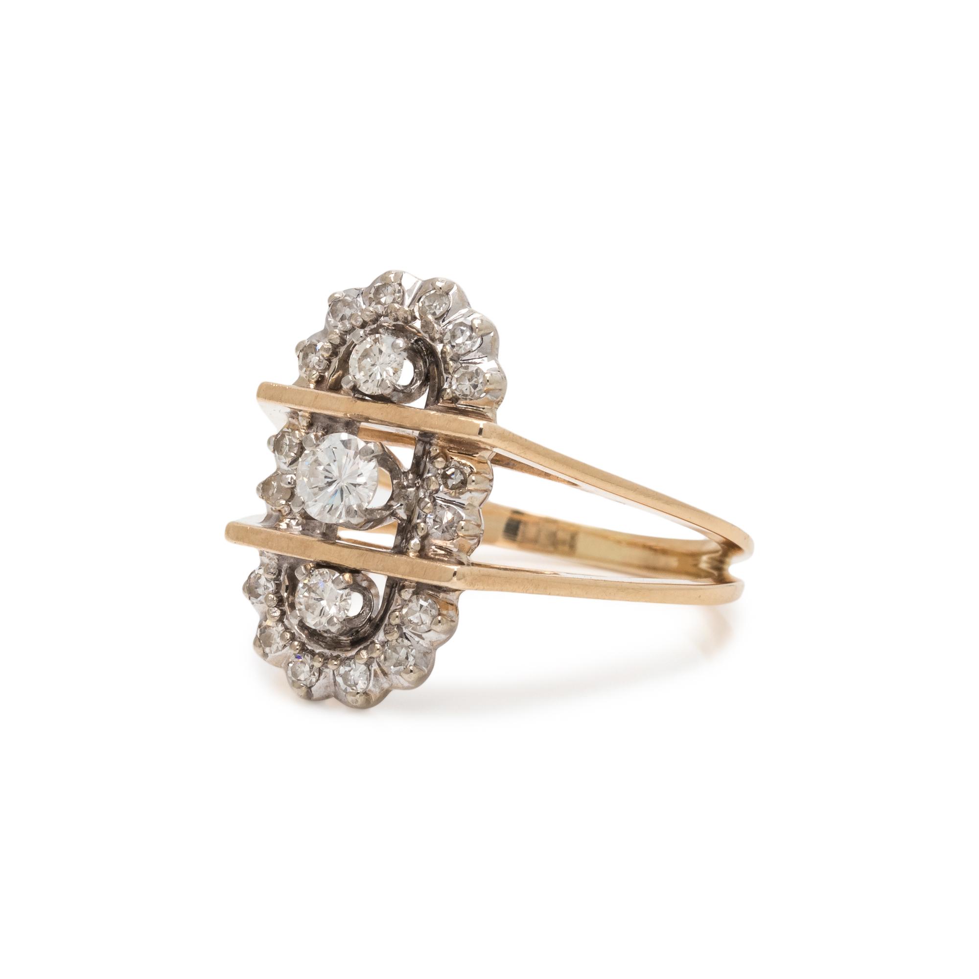 BICOLOR GOLD AND DIAMOND RING
